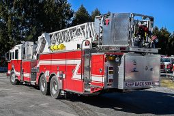 sold sold sold 2003 LTI 93′ Mid-Mount Aerial Platform Quint full