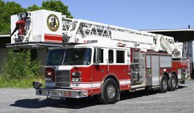 SOLD SOLD SOLD 1999 Pierce 100′ Refurbished Aerial Platform Quint