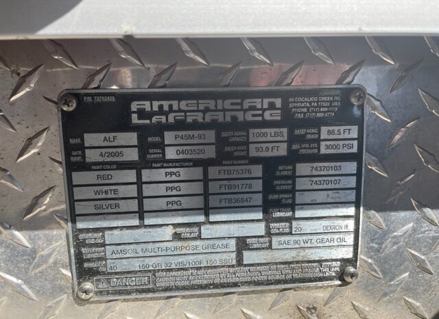 sold sold 2005 LTI 93′ Mid-Mount Aerial Platform full