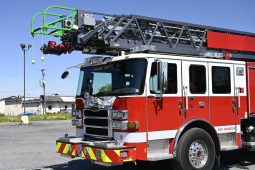 SOLD SOLD SOLD  2018 Pierce Enforcer 107′ Aerial Quint 1500/500 full